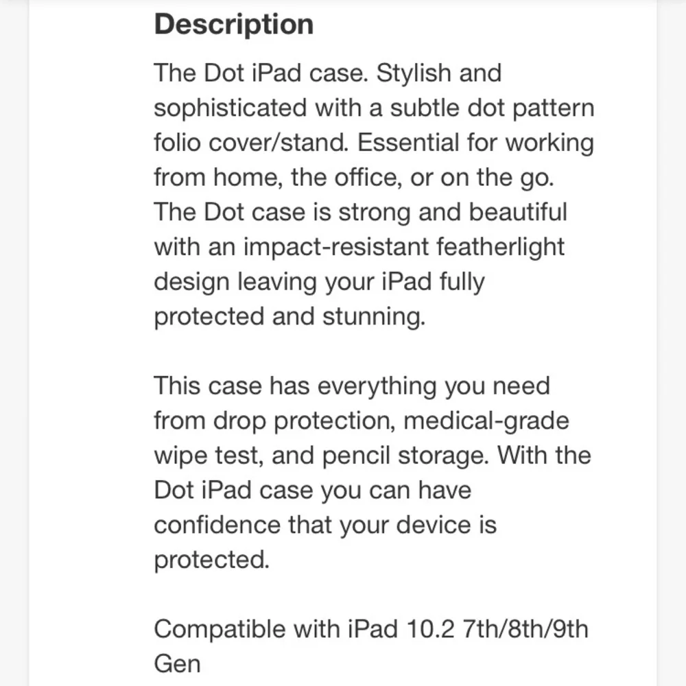NIB (U) by UAG Apple iPad 10.2” Dot (7th/8th/9th Generation)